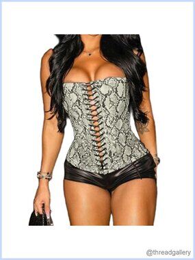 Faux Leather Bustier Crop Tube Top Strapless Sleeveless Party Top
